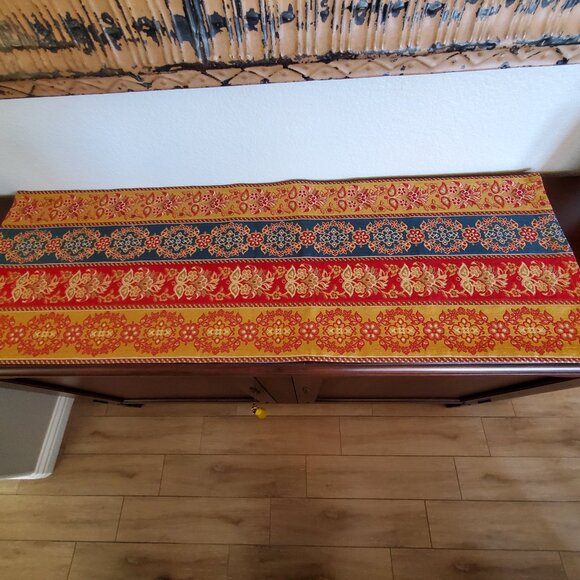 Pierre Deux French Country Woven Tapestry Design Table Runner - New - Picture 3 of 8